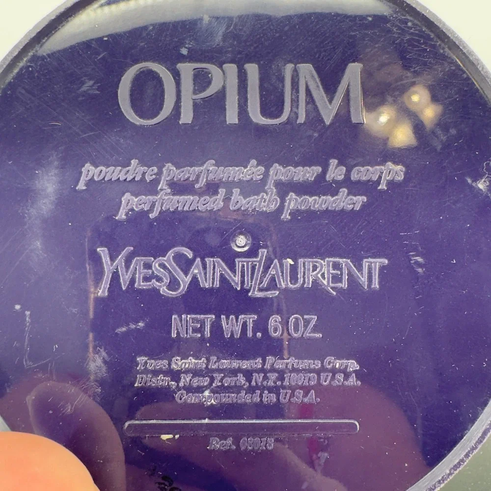Vintage Yves Saint Laurent Opium Perfumed Bath Powder 6oz YSL Vanity No Puff